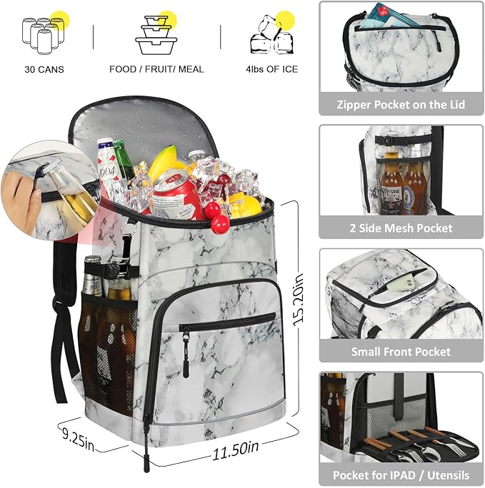 Cooler Backpack Insulated Leakproof Waterproof Backpack Cooler Bag 30/45 Cans - Image 2