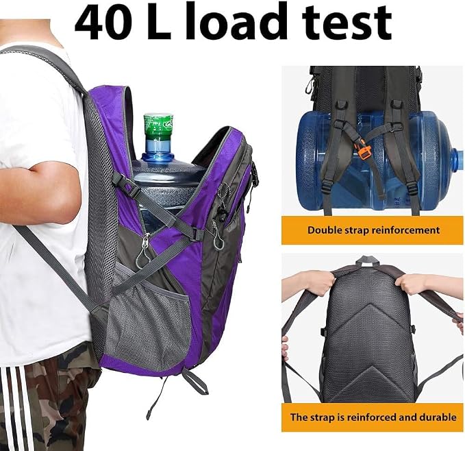 FENGDONG 40L Waterproof Lightweight Outdoor Daypack Hiking, Travel Backpack - Image 6