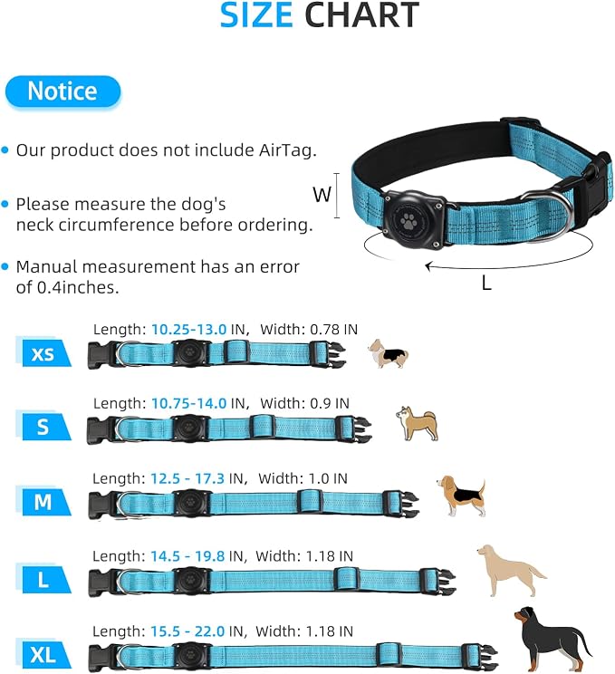 Upgraded AirTag Dog Collar, IP68 Waterproof Air Tag Dog Collar Holder, - Image 6