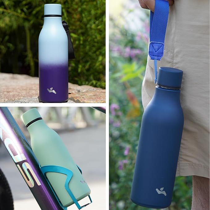 Insulated Water Bottle with Strap, 25 oz Double Wall Stainless Steel Vacuum - Image 6