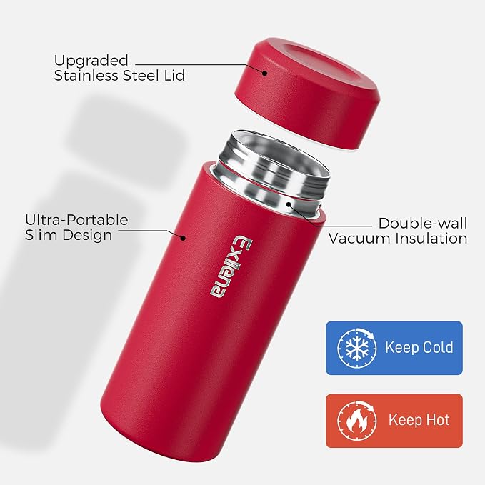 【Upgraded】Exllena Small Insulated Water Bottle 8 oz/250ml– Mini Insulated Water - Image 3