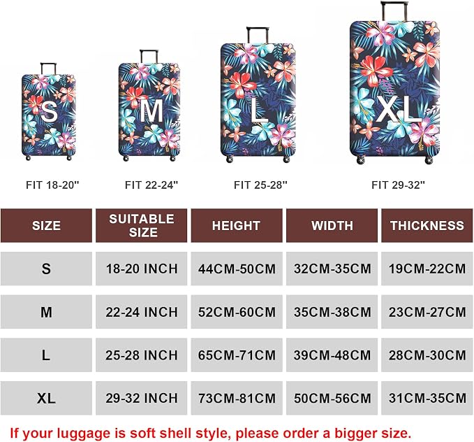 WUJIAONIAO Travel Luggage Cover Baggage Suitcase Cover Protector Skins 18-32 - Image 6