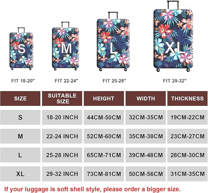 WUJIAONIAO Travel Luggage Cover Baggage Suitcase Cover Protector Skins 18-32 - Image 6