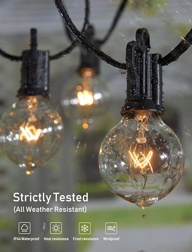 Brightown Outdoor String Lights 30FT G40 Globe Patio Lights - Image 4