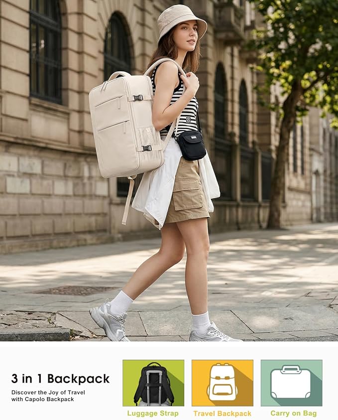Capolo Travel Backpack for Women Men Waterproof Laptop Backpack Airlines - Image 7