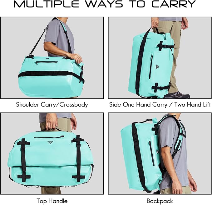 Haimont Large Waterproof Duffel Backpack Roll-Top Heavy Duty Dry Duffle Bag - Image 6