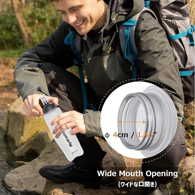 Azarxis TPU Soft Flask Collapsible Water Bottle Running Folding Gel Water - Image 5