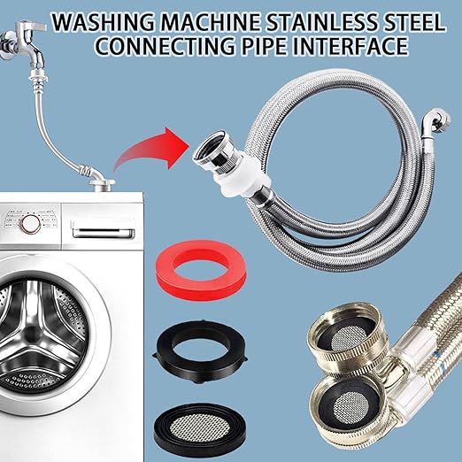 ZDBB 58 PCS Shower Head Garden Hose Screen Filter Gasket.Stainless Steel Water - Image 5