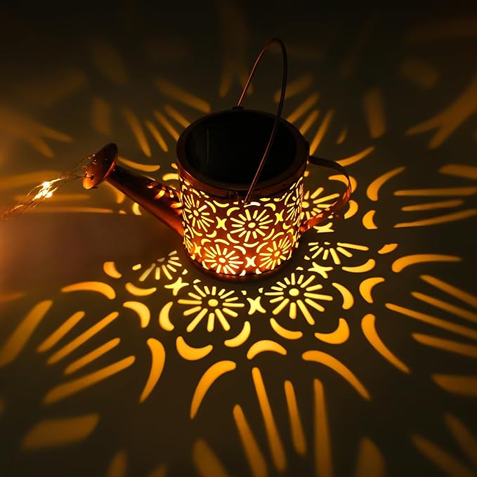 Solar Garden Lights Outdoor Decoration, Metal Solar Watering Can Lights Outdoor - Image 2