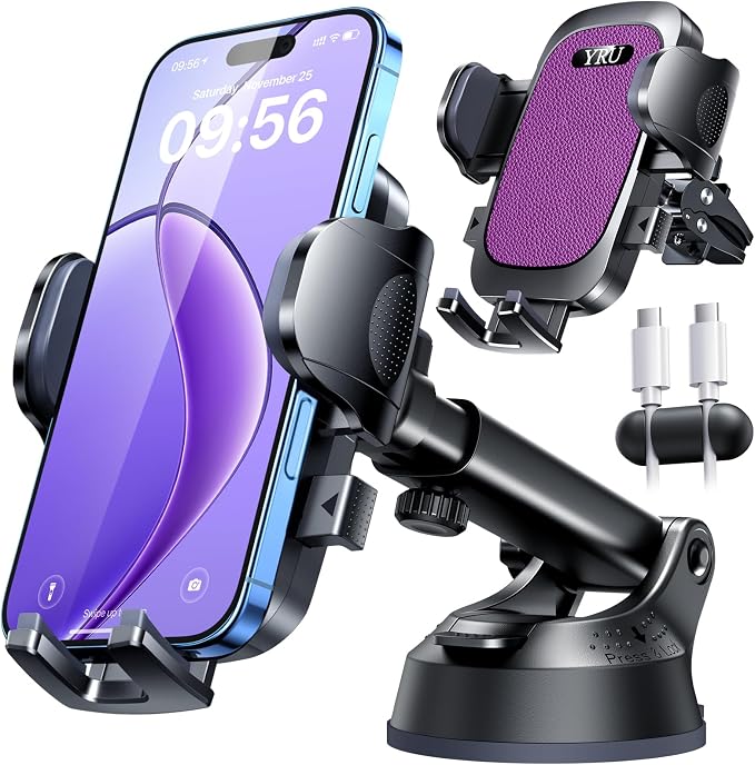 YRU Car Phone Holder Mount Dashboard Cell Phone Holder by YRU2026ProCarMount