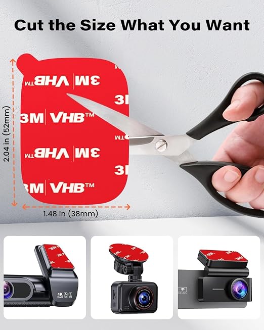 APPS2Car 8 Pcs 3M VHB Double Sided Adhesive Pads, 1.48" x 2.04" Square - Image 5