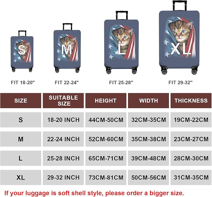 WUJIAONIAO Travel Luggage Cover Baggage Suitcase Cover Protector Skins 18-32 - Image 5
