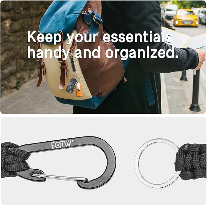 EOTW Paracord Keychain for Men Women Paracord Carabiner Backpack Keychain - Image 5
