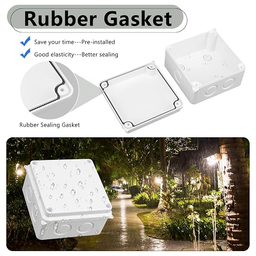 SuperInk IP65 Junction Box, 1PK White Outdoor Electrical Enclosure - Image 6