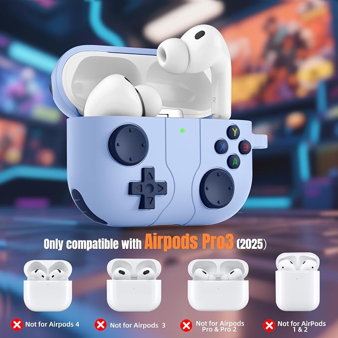 Game Case for AirPods Pro 3 Case 2025, Shockproof Silicone Cover for Apple - Image 2