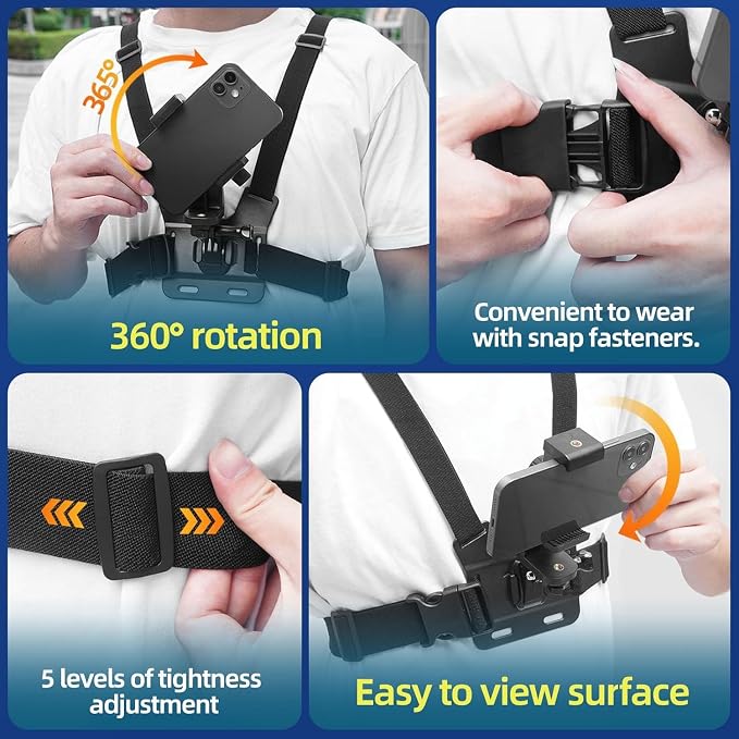 Mobile Phone Chest Mount Harness Strap Cell Phone Holder Mount - Image 3