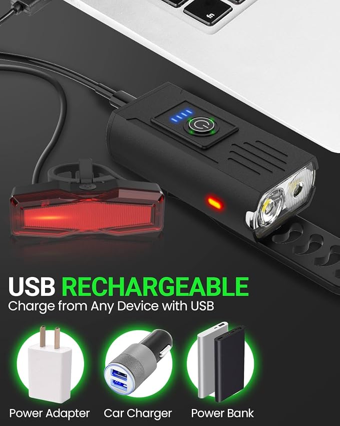 Victoper Bike Light, High Lumens Super Bright Bicycle Lite, 6+4 Modes USB - Image 6