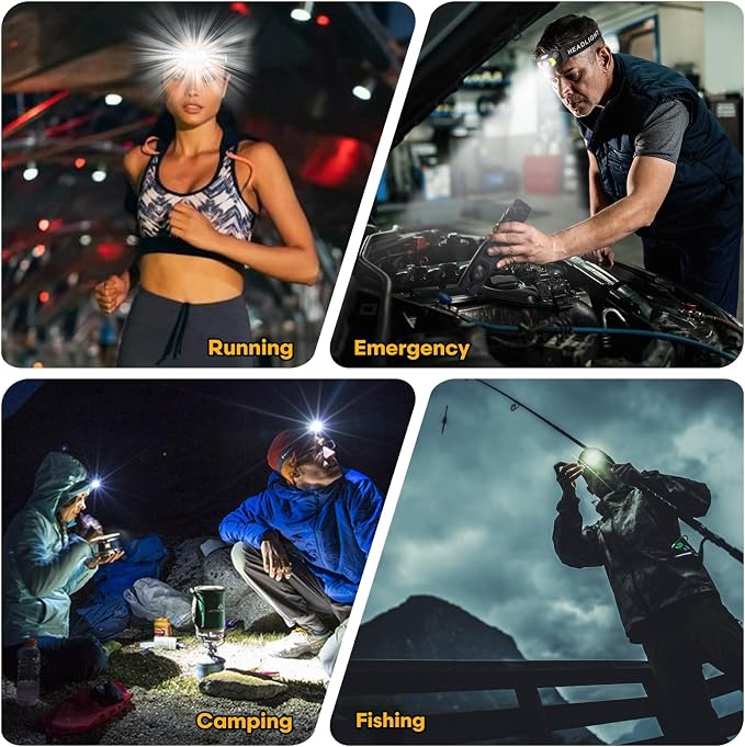 Headlamp 2 Pack, 1500 Lumen Bright LED Head Lamp - Image 7