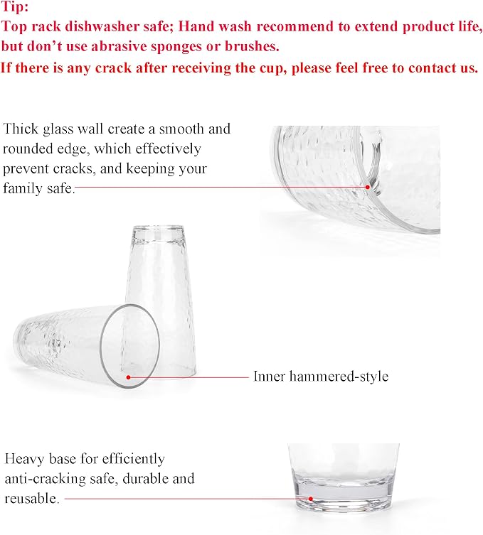 KOXIN-KARLU Hammered 26-ounce Plastic Tumbler Acrylic Glasses - Image 3