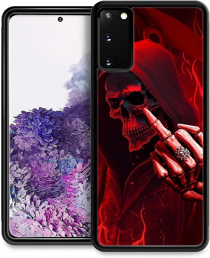 for Samsung Galaxy S20 Case, Gestures Funny Skull Pattern Graphic Design Girl by FKBRCL4U