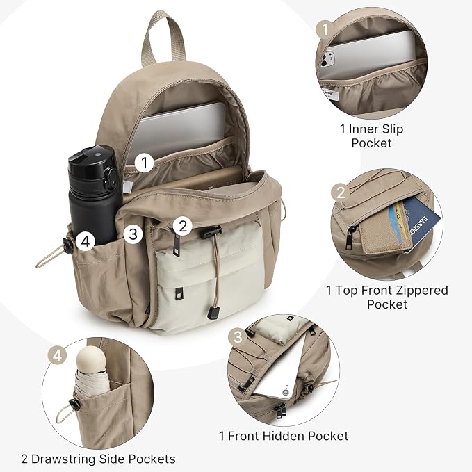 G4Free 10L Small Backpack for Women Men Lightweight Mini Travel Backpacks - Image 3