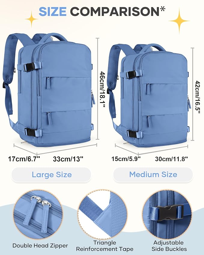 coofay Large Travel Backpack For Women Men Airline Approved Carry On Backpack - Image 3