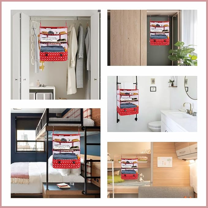 Surblue Hanging Closet Storage Bag Collapsible 3-Shelf Washable Oxford Fabric - Image 7