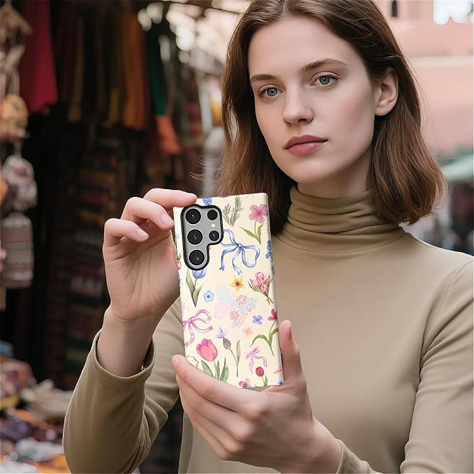 for Samsung Galaxy S24 Ultra Case, HL2 Aesthetic Flower Preppy Collage Hybrid 2 - Image 5