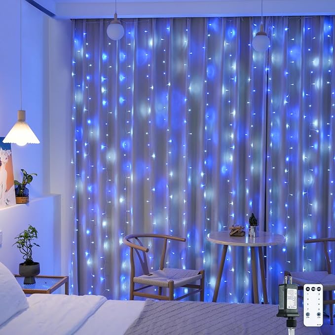 JMEXSUSS 300LED Christmas Curtain Lights Plug in by JMEXSUSS