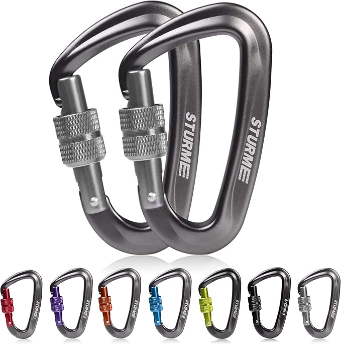 STURME 12kN Heavy Duty Locking Carabiner Clips by STURME