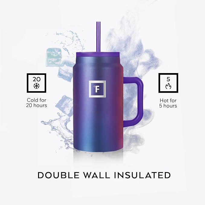 IRON °FLASK Co-Pilot Insulated Mug w/Straw & Flip Cap Lids - Image 4