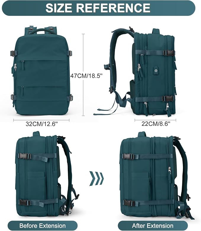 coofay Extra Large Backpack For Traveling On Airplane Carry On Backpack Flight - Image 4
