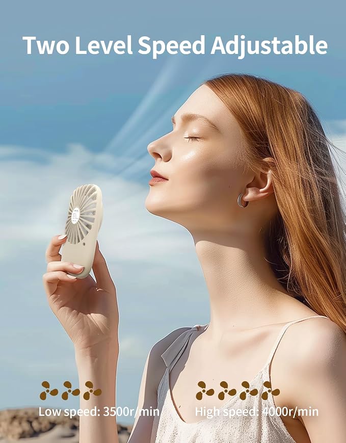 Aluan Handheld Mini Fan Powerful Small Personal Portable Speed Adjustable USB - Image 2