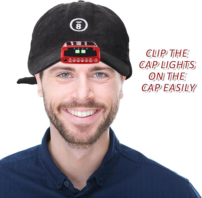 Mudder LED Clip on Cap Lights USB Rechargeable Cap Flashlight Clip Waterproof - Image 5