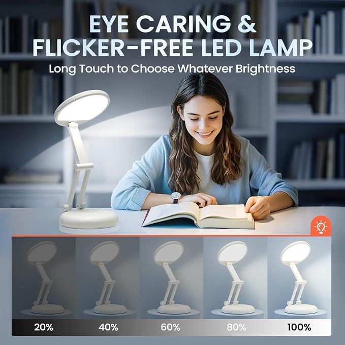 One Fire Cordless Desk Lamp, Dimmable Small Battery Powered Lights, 3600mAh - Image 2