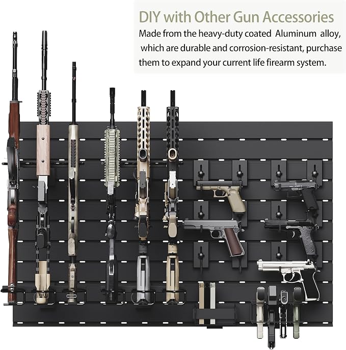 Gun Racks for Wall, Heavy-Duty Aluminium Slatwall Panels Gun Wall Mount Storage - Image 2