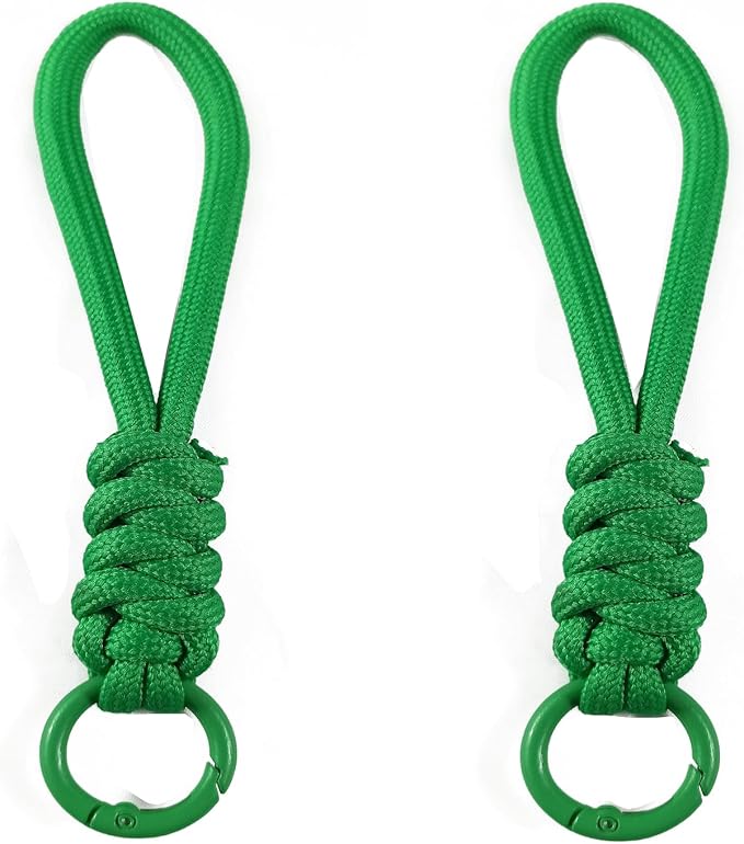 Colorful Braided Paracord Keychain, 12cm Length, Decorative Woven Rope Strap by FFILL