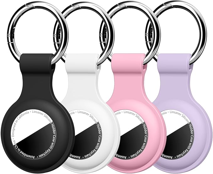 Linsaner Holder for AirTag 2nd Gen & 1st Gen, Silicone Case Keychain Key Ring by Linsaner