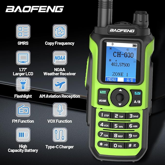 BAOFENG GMRS Handheld Radio Ham Radio Long Range GM21 Rechargeable Walkie - Image 2