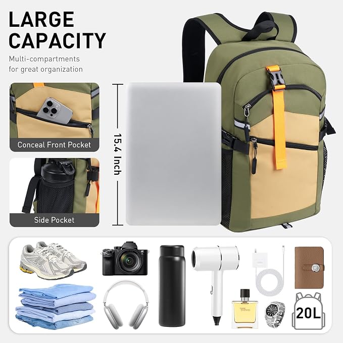 Small Hiking Backpack, 20L Lightweight Travel Daypack, Traveling and Outdoor - Image 2