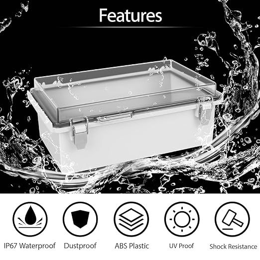 LeMotech Electrical Box, IP67 Waterproof Hinged Clear Cover Stainless Steel - Image 3