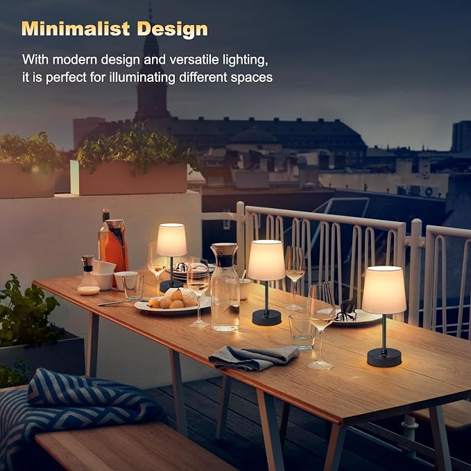 Wowag Cordless Table Lamp, 5000mAh Rechargeable Battery Operated Desk Lamp - Image 9