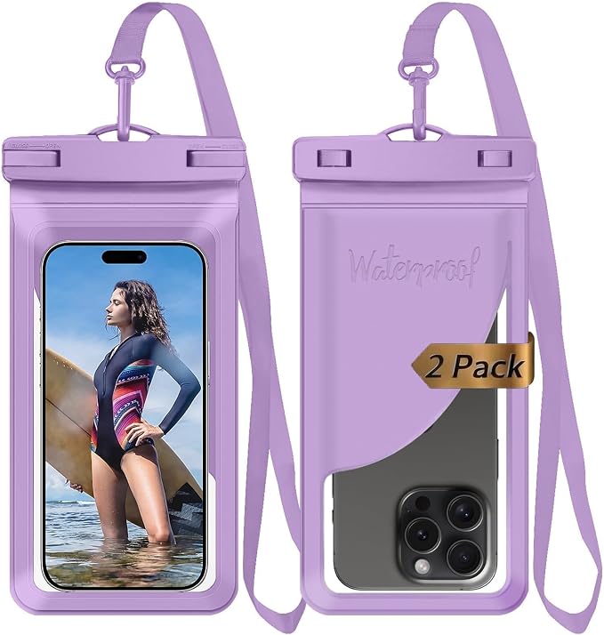 Waterproof Phone Pouch, with Interior Card Pocket, Large Waterproof Phone Case by Vsagier