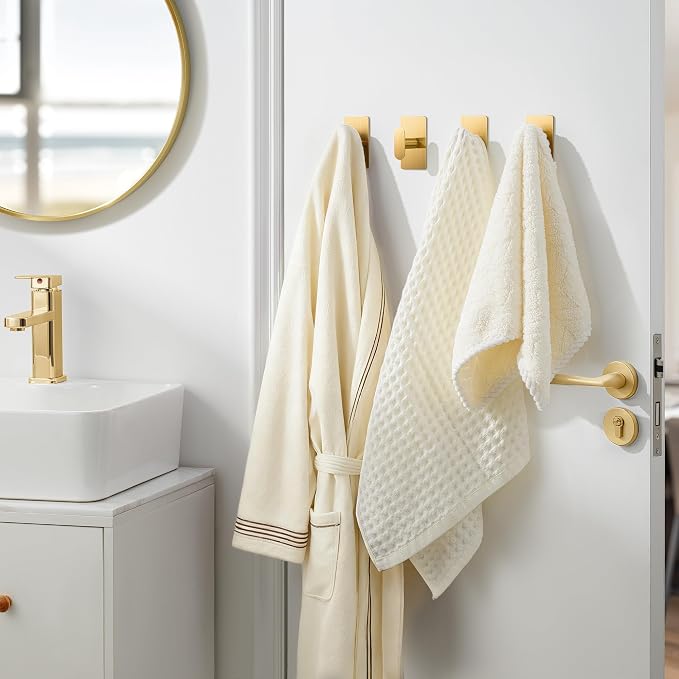 pickpiff Adhesive Towel Hooks for Bathroom: 20LB Extra Strong Wall Hanger for - Image 7