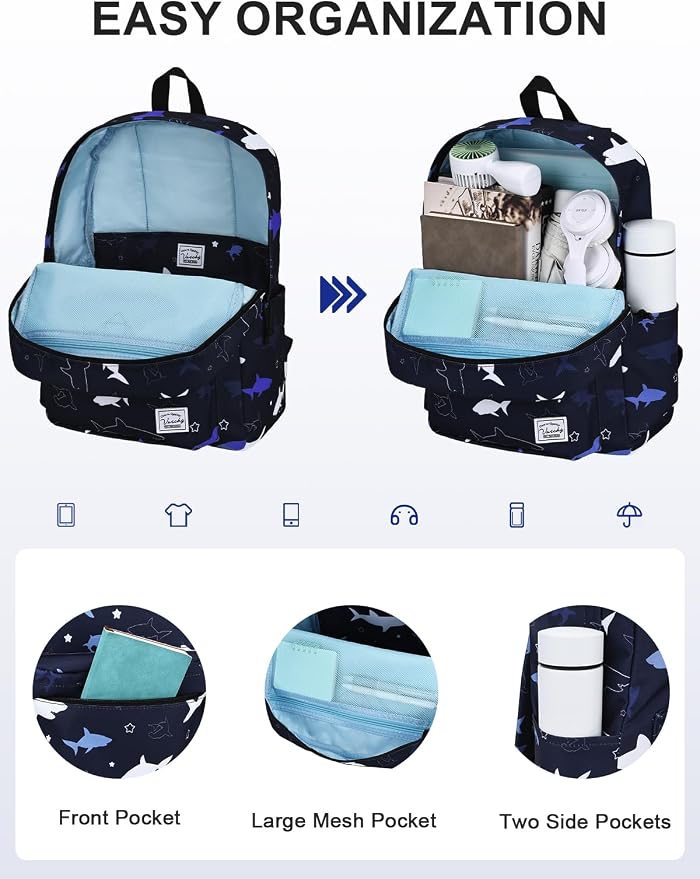 VASCHY Backpack for School, Lightweight Water Resistant Bookbag Casual Daypack - Image 3