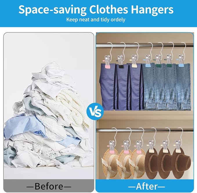 30 Pack Heavy Hanger Clips for Closet, Laundry Hooks Hanging Clips with - Image 6