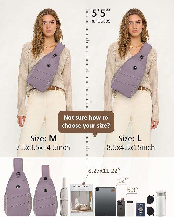 Pritent Crossbody Bags for Women Men Trendy Sling Bag Backpack Casual Chest Bag - Image 6