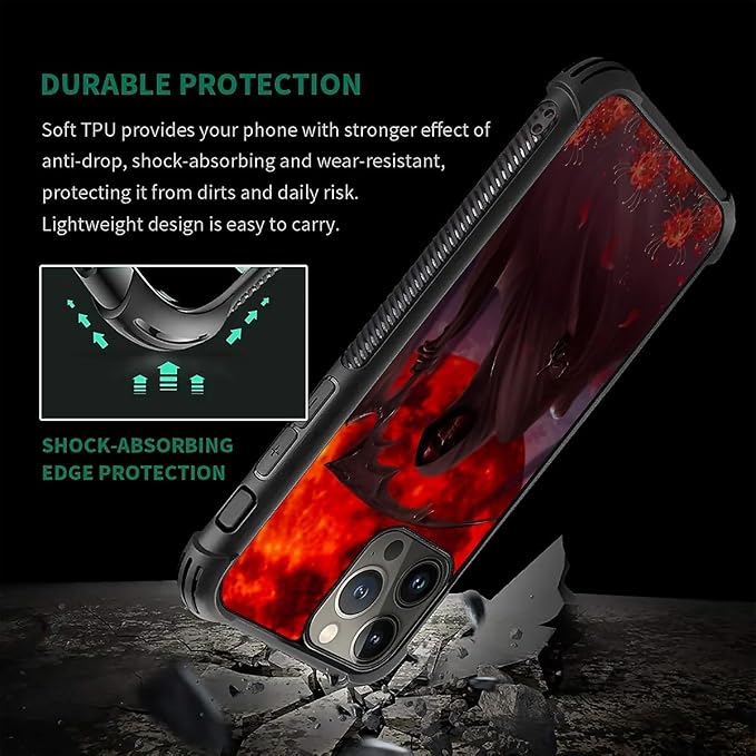 for iPhone 16 Pro Max Case, Death by The Red Moon Pattern Graphic Design Girl - Image 5