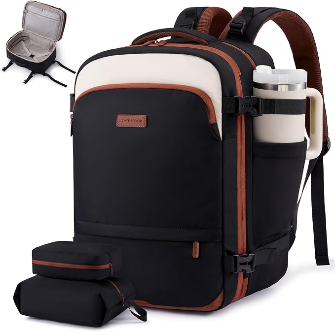 LOVEVOOK Carry On Backpack for Women & Men, Travel Backpack Carry On Flight by LOVEVOOK