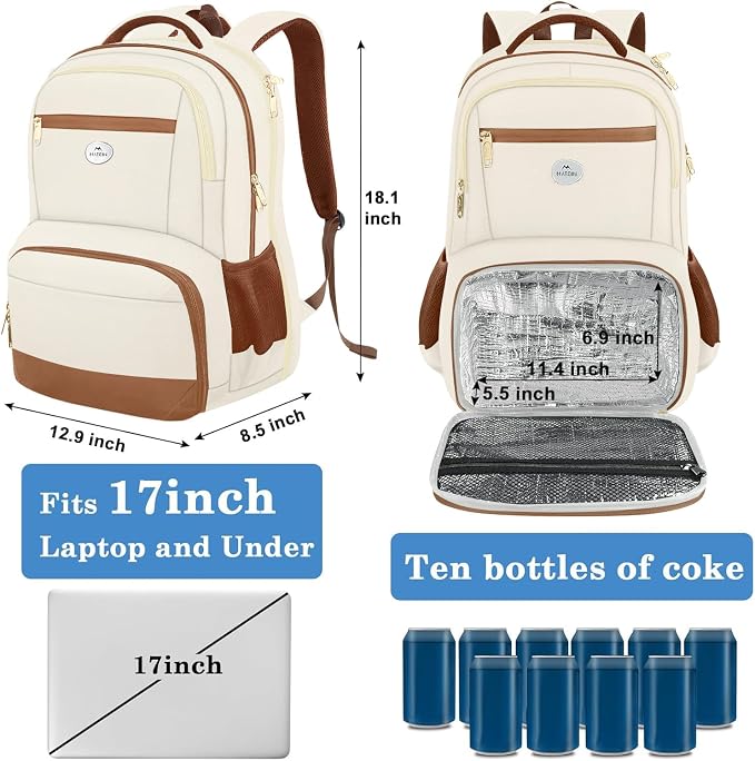 MATEIN Backpack Lunch Bag for Women, Sturdy Teacher Nurse Insulated Cooler - Image 4